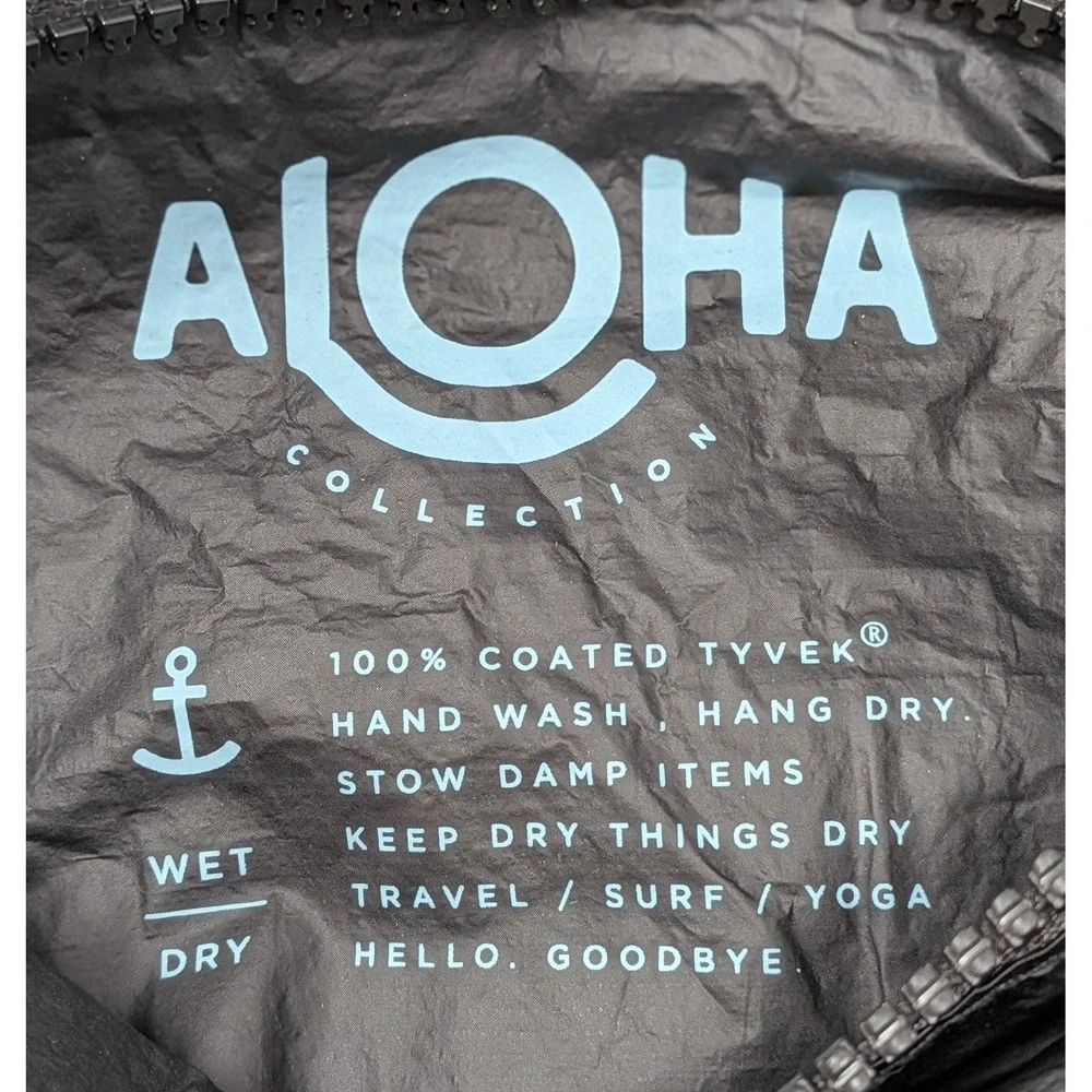 ALOHA Collection Reversible Tote Bag Mokihana Black Floral Hawaii - *READ*